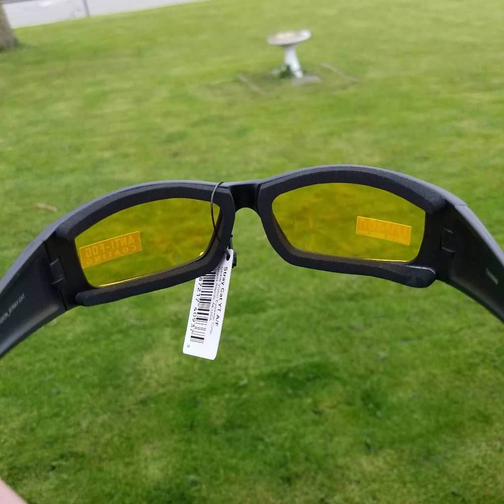 Sunglasses Motorcycle Yellow Outdoor Men Wheelie Padded Shatterproof UV400 Lens - Picture 5 of 11